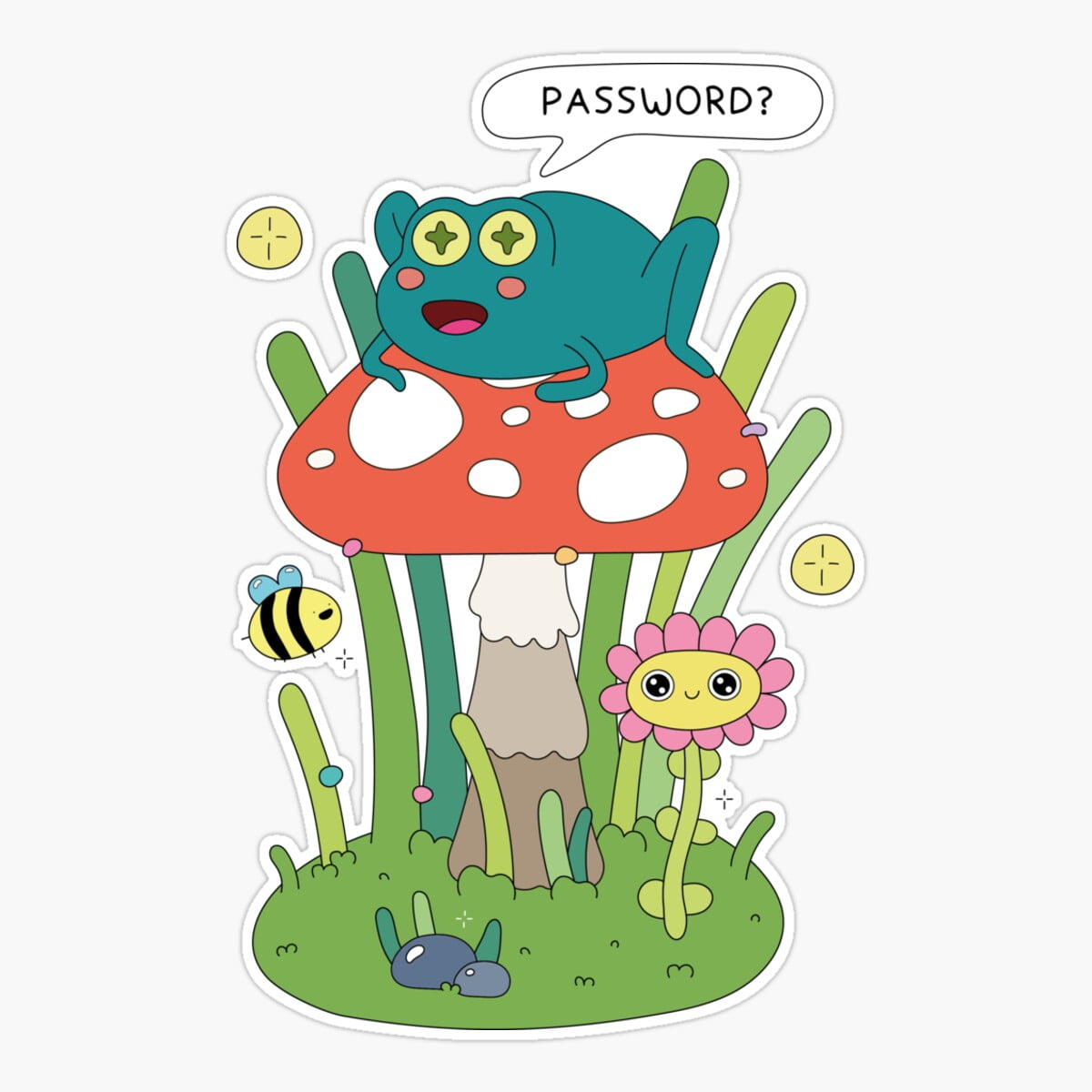 Onim Lumpy Space Portal - Password Frog Sticker, Phone Decal Water ...