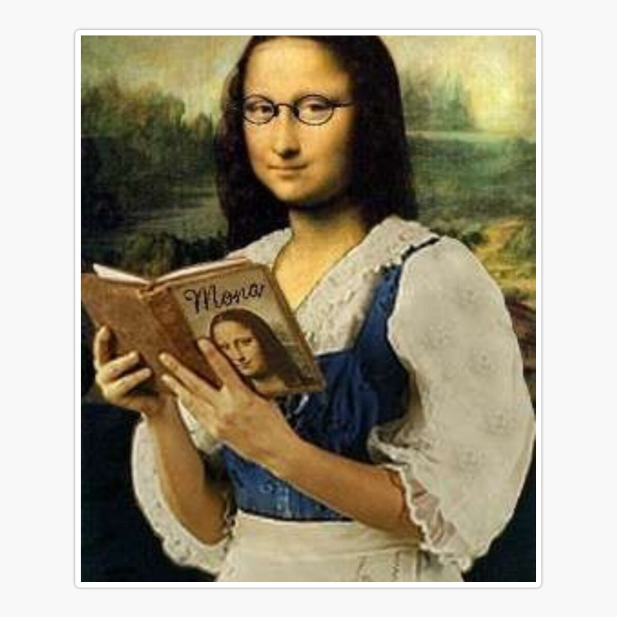CafePress Mona Lisa Oval Bumper Sticker – Vinyl Car Decal, 4mil Premium, Sun & Weather Resistant (3"x5" Or 4.5"x7.5")