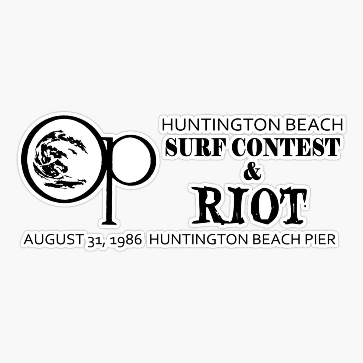 Onim Op Surf Contest And Riots Sticker, Phone Decal Water Bottle ...