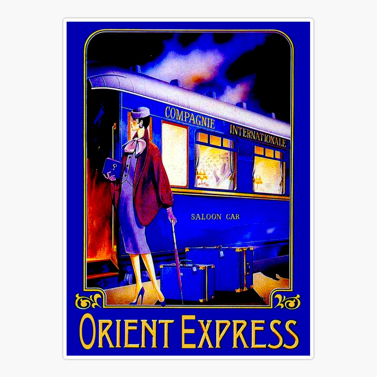 Onim Orient Express: Vintage Train Passenger Travel Print Sticker ...