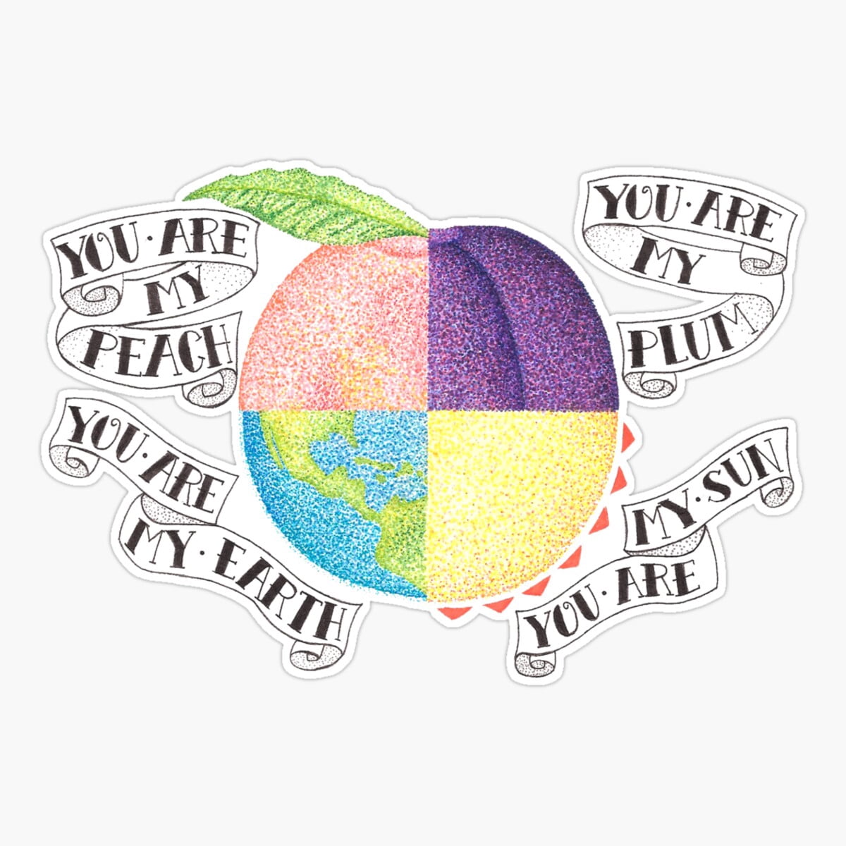 Onim Peach Sticker, Phone Decal Water Bottle Stickers Car Decals, Funny ...
