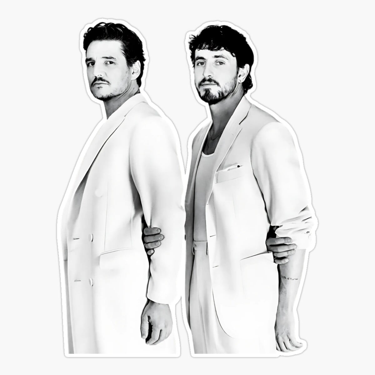 Onim Pedro Pascal And Paul Mescal Vintage Art Sticker, Phone Decal ...