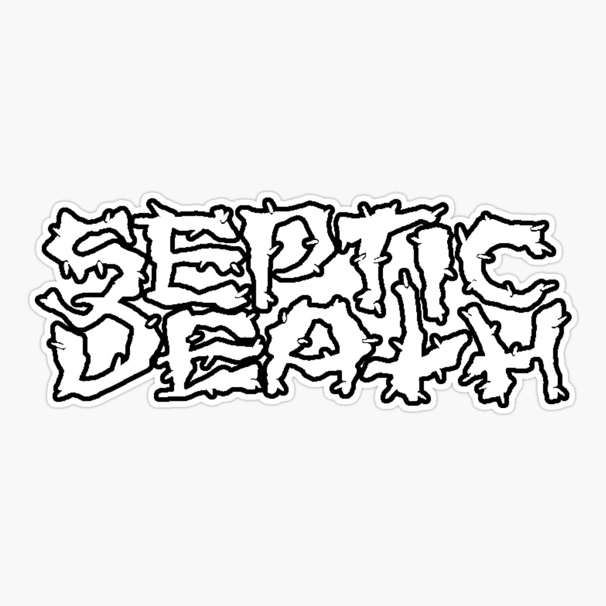 Onim Pushead Septic Death Band Logo Sticker, Phone Decal Water Bottle ...