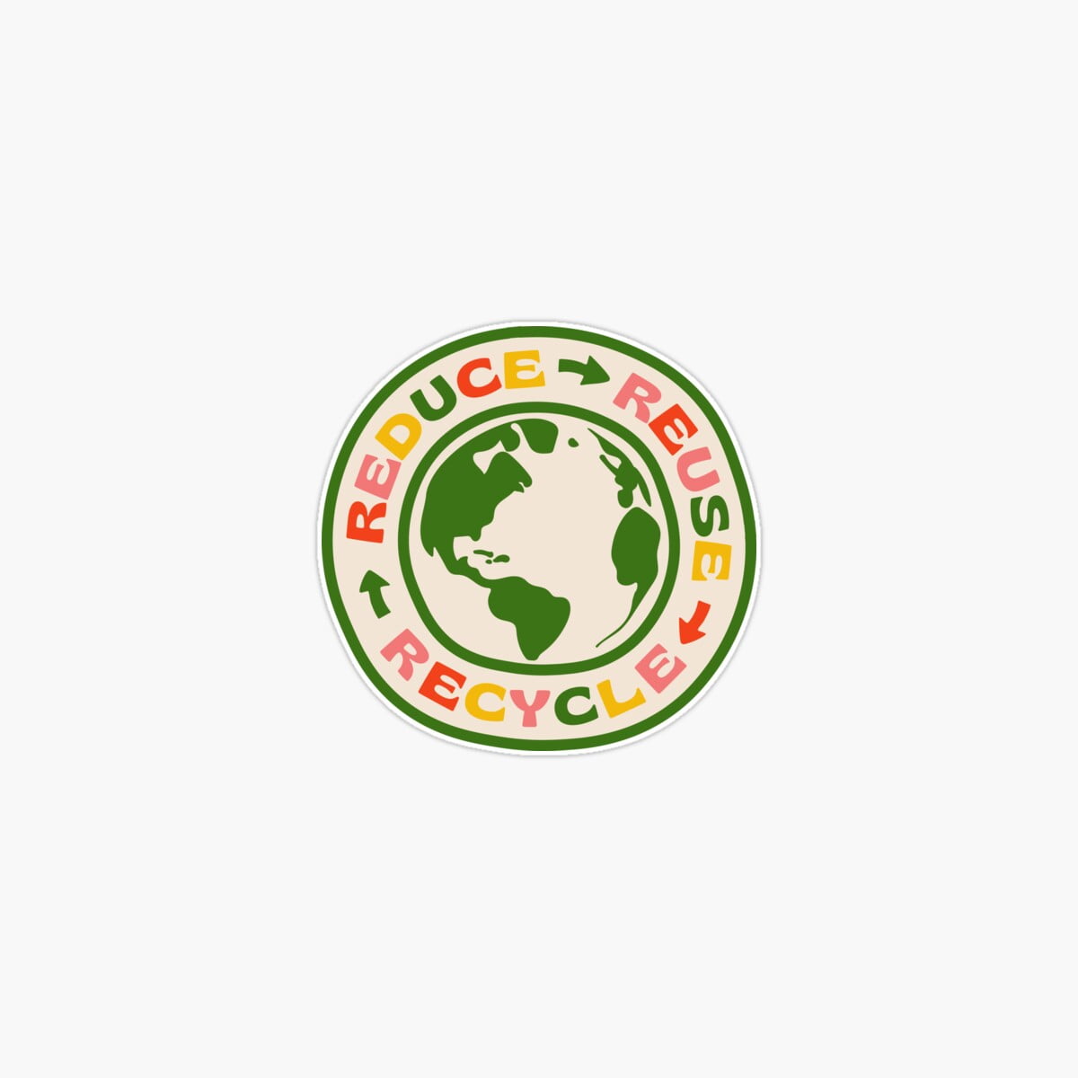 Onim Reduce Reuse Recycle Sticker, Phone Decal Water Bottle Stickers ...