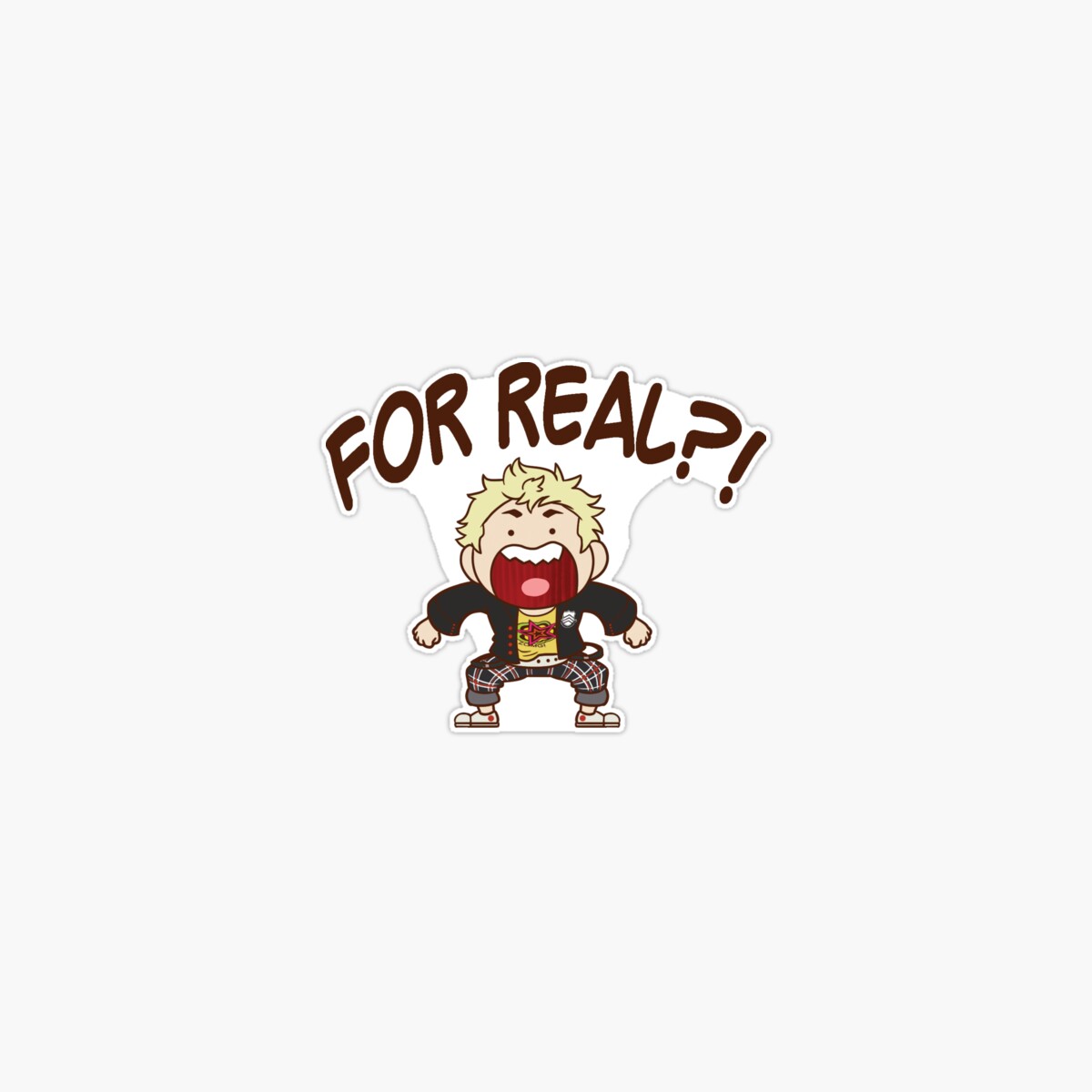 Onim Ryuji - For Real? Chibi Sticker, Phone Decal Water Bottle Stickers ...