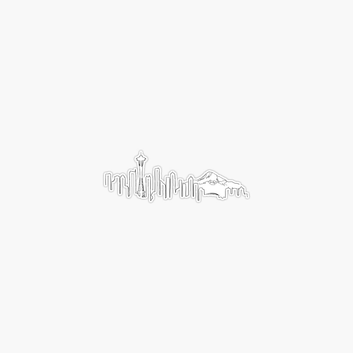 Scoline Sticker Onim Seattle Skyline Sticker, Phone Decal Water Bottle Stickers Car ...