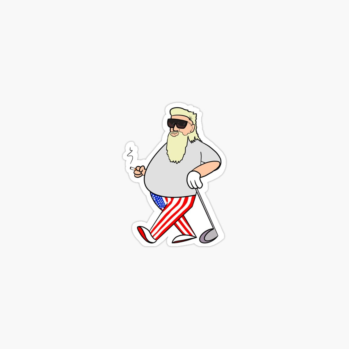 Onim Smokin’ John Daly Sticker, Phone Decal Water Bottle Stickers Car ...