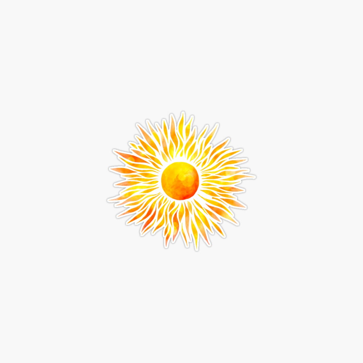 Onim Watercolor Sun Sticker, Phone Decal Water Bottle Stickers Car ...