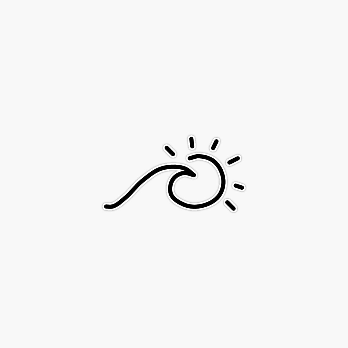 Onim Wave Sun Sticker, Phone Decal Water Bottle Stickers Car Decals ...