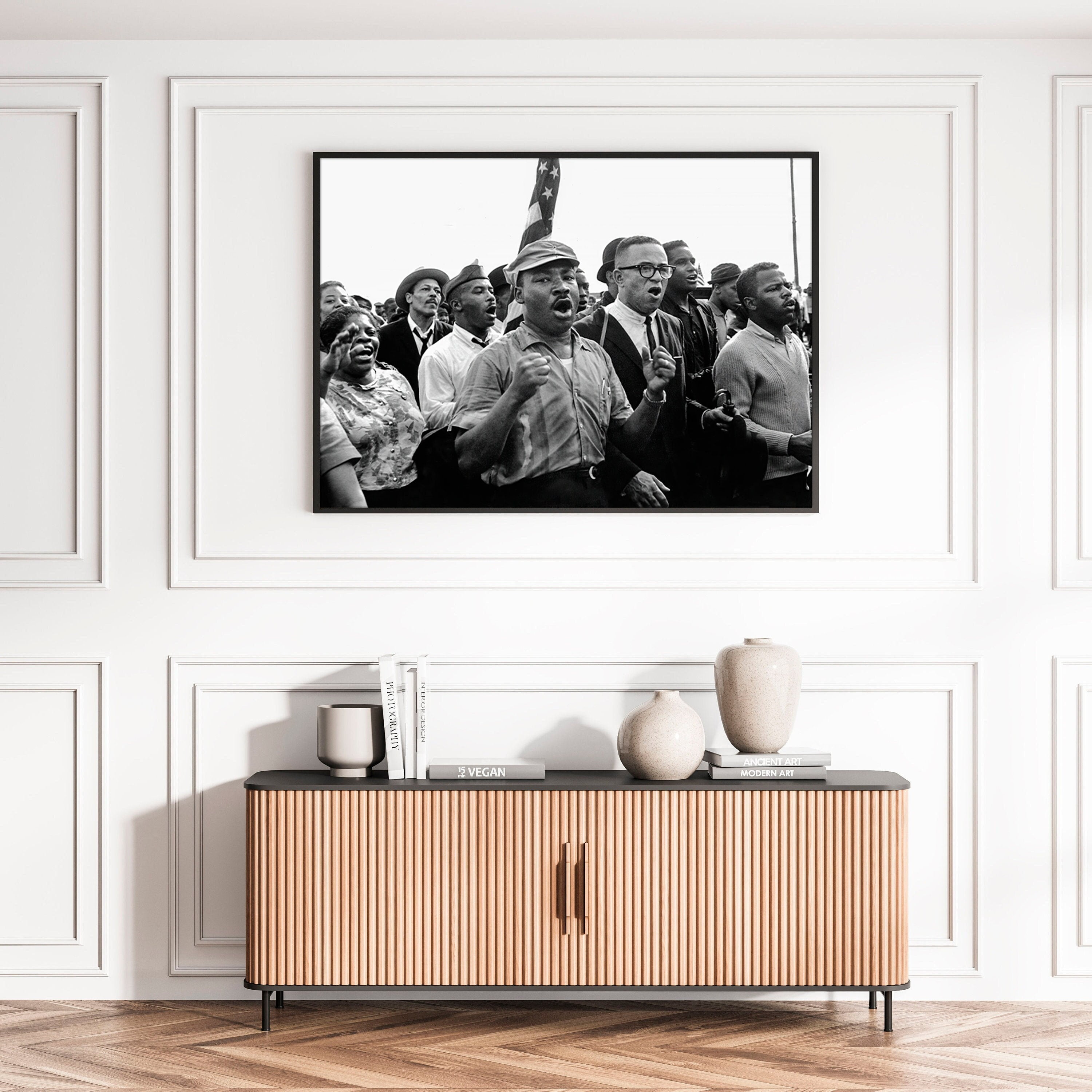 Onimhouse Poster Martin Luther King Jr Selma To Montgomery March Civil Rights Black and White ...