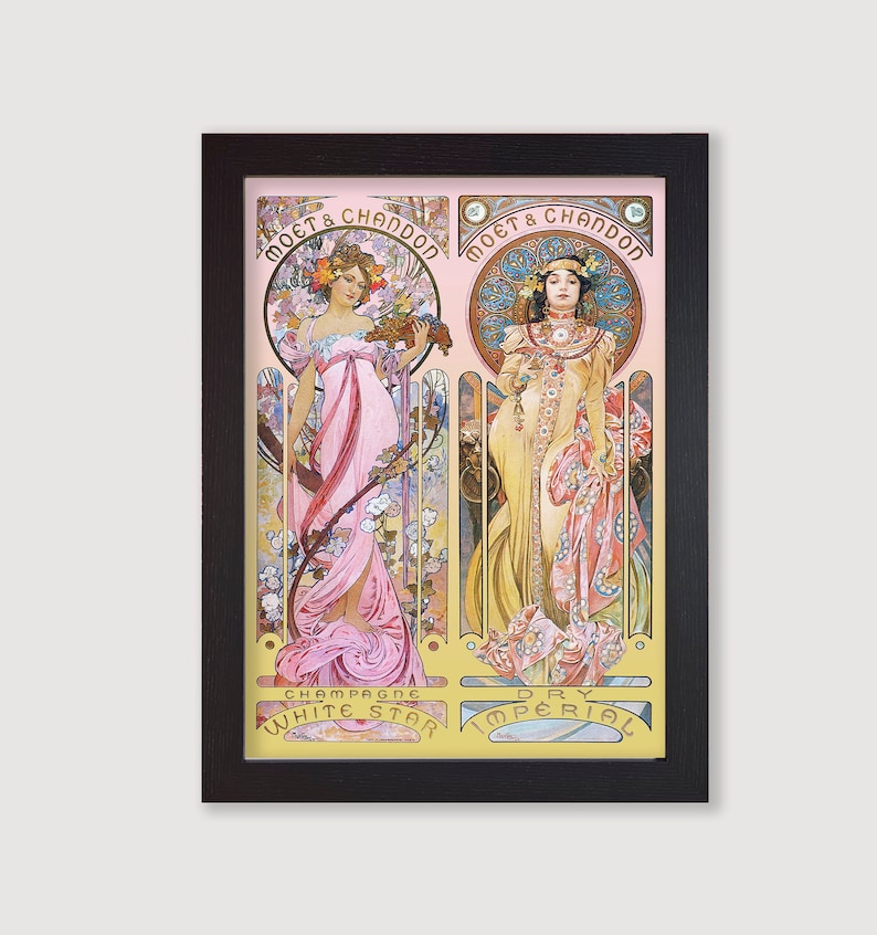 Alphonse Mucha 'Moet' Art Nouveau Poster Print | 30x40 Cm Fine Art Reproduction On 300g Premium Paper