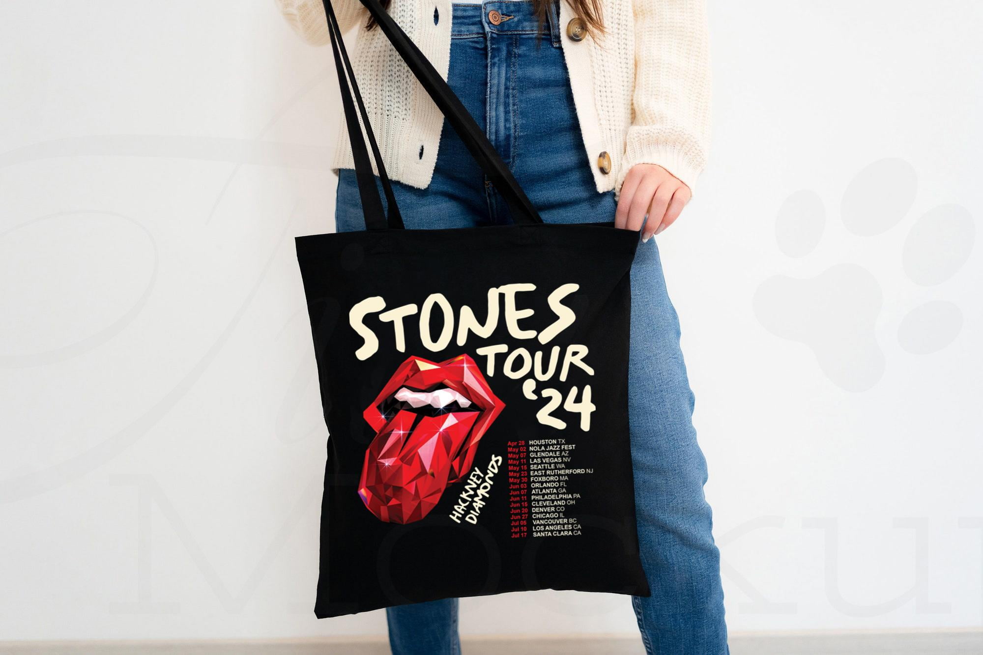 Onimhouse Tote Bag Rolling Stones 2024 Tour With Red Lips Design Bag