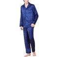 thumbnail image 1 of Onimisc Men Satin Silk Pajamas Sets Long Sleeve Sleepwear Button-Down PJs Sets Two-Pieces Loungewear with Pockets, 1 of 7