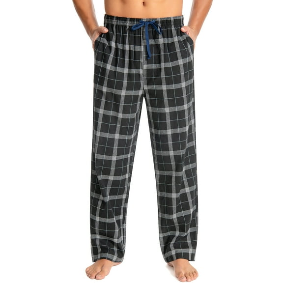 Onimisc Men's 100% Cotton Pajama Pants Lightweight Pjs Bottoms Sleepwear Bottom Pants with Pocket Drawstring,1 Pack