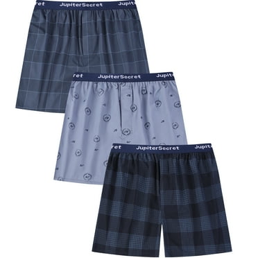 Onimisc Men's Boxers Underwear 100% Cotton Printed Woven Boxers for Men Pack Boxer Shorts, 3 Pack
