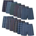 thumbnail image 1 of Onimisc Men's Boxers Underwear 100% Cotton Woven Boxers for Men Pack Boxer Shorts Assorted Colors, 12 Pack, 1 of 9