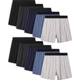 thumbnail image 1 of Onimisc Mens Boxer Shorts 100% Cotton Boxers Underwear Soft Knit Boxers for Men Tag-free Boxers with Button Fly, 10 Pack, 1 of 1
