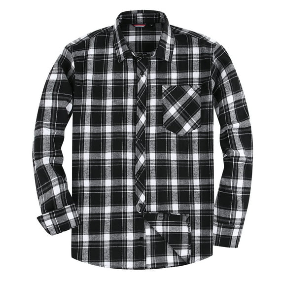 Onimisc Mens Flannel Shirt Long Sleeve Plaid Flannel Shirt for Men Casual Button Down Shirts Regular Fit