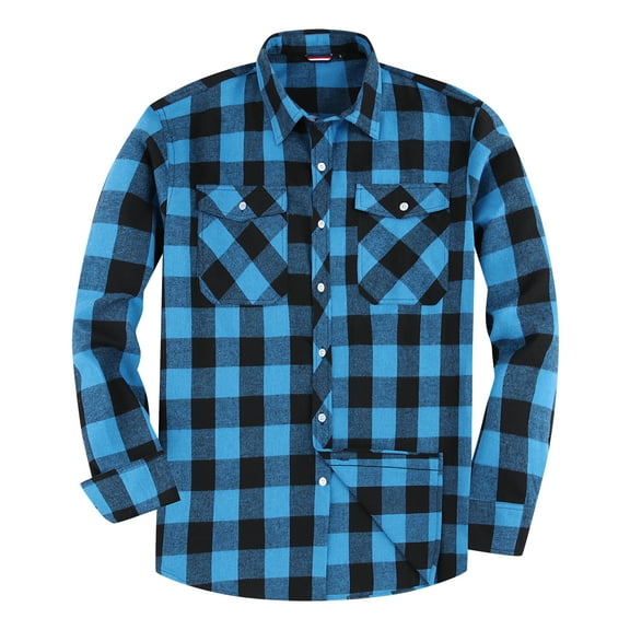 Onimisc Mens Flannel Shirt Long Sleeve Plaid Flannel Shirt for Men Casual Button Down Shirts Regular Fit