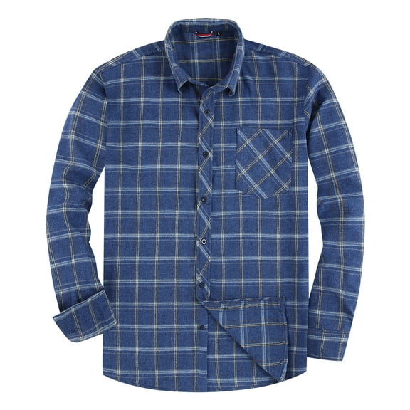 Onimisc Mens Flannel Shirt Long Sleeve Plaid Flannel Shirt for Men Casual Button Down Shirts Regular Fit