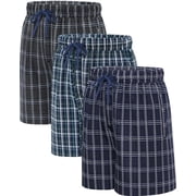 Onimisc Mens Woven Pajama Shorts Pajama Bottoms Plaid Sleep Shorts Lounge Pants Sleepwear Pj Pants for Men 3 Pack