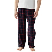 ONIMISC Mens Pajama Pants Flannel Plaid Cotton Sleep Lounge Pants Warm Sleepwear Pants PJ Bottoms with Pockets and Button Fly, 1 Pack