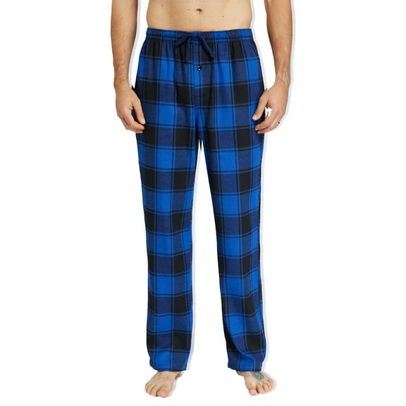 Onimisc Mens Pajama Pants Flannel Plaid Cotton Sleep Lounge Pants Warm Sleepwear Pants PJ Bottoms with Pockets and Button Fly, 1 Pack