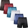 thumbnail image 1 of Onimisc Mens Silk Boxer Underwear Satin Boxers for men Sleep shorts Pajama Bottoms with Button Fly , 6 Pack, 1 of 10