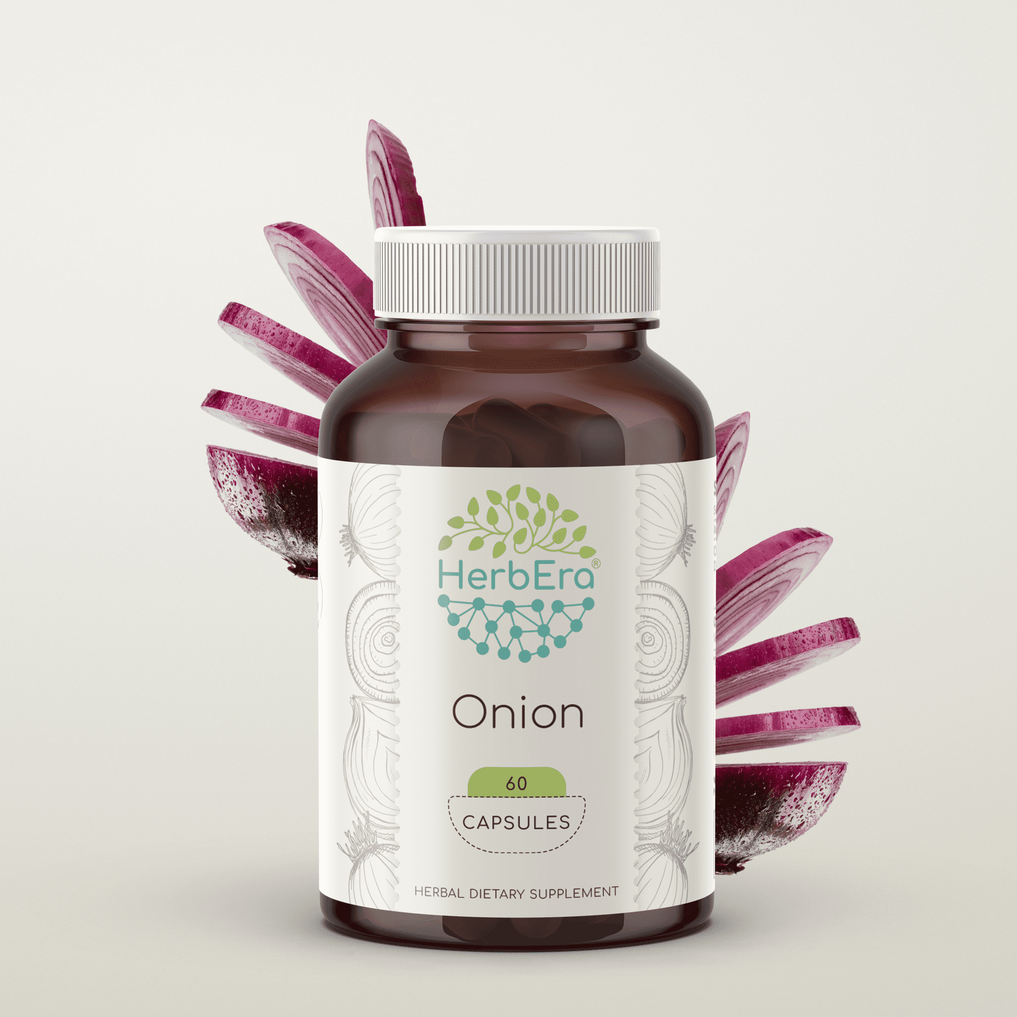 Onion 60 Capsules, 500 mg, Organic Onion (Allium Cepa) Dried Bulb