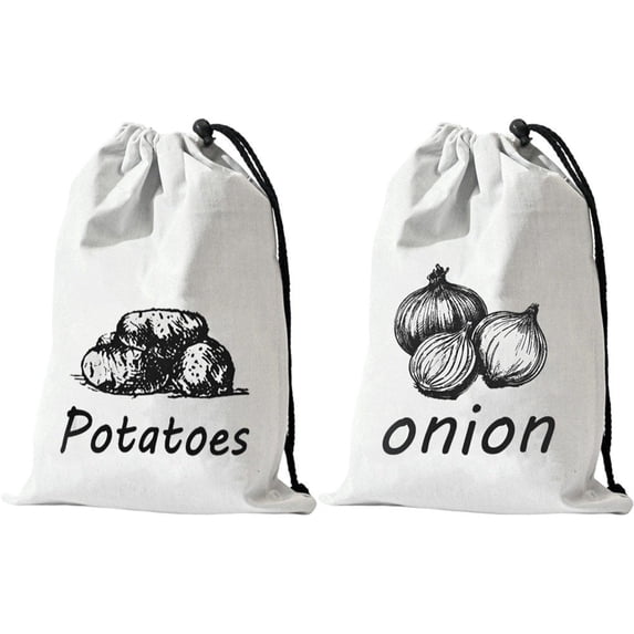Vjnyvs Onion Bag Potato Bag Vegetable Storage Bags Reusable Potatoes Storage Bags with Light-Blocking Liner Drawstring Closure & Side Access to Keep Vegetables Fresh