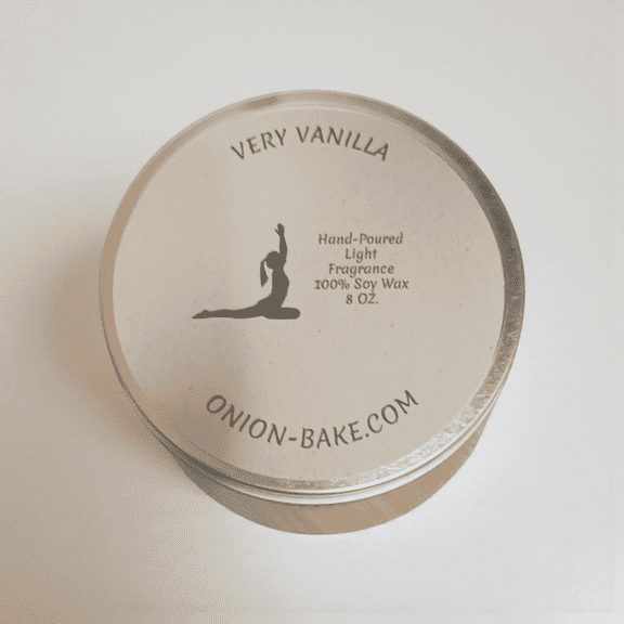 Onion Bake Very Vanilla Scented Candle, 8 oz, Hand-Poured Soy Wax, Eco-Friendly, Minimalist Label, Made in USA