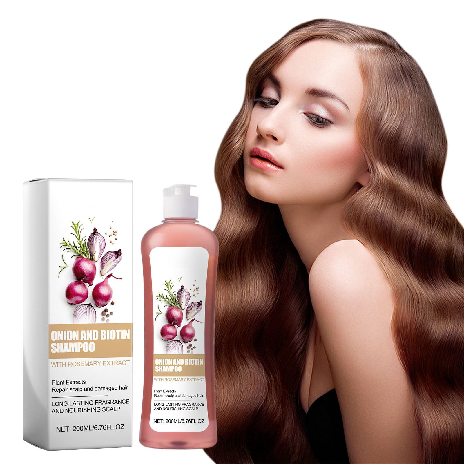 Hair Loss And Thinning Hair Growth Shampoo For Stronger,Onion Biotin and Rosemary Shampoo & Treatment Set,No Silicone, Thicker and Longer Hair - Soft and Shine 200ML