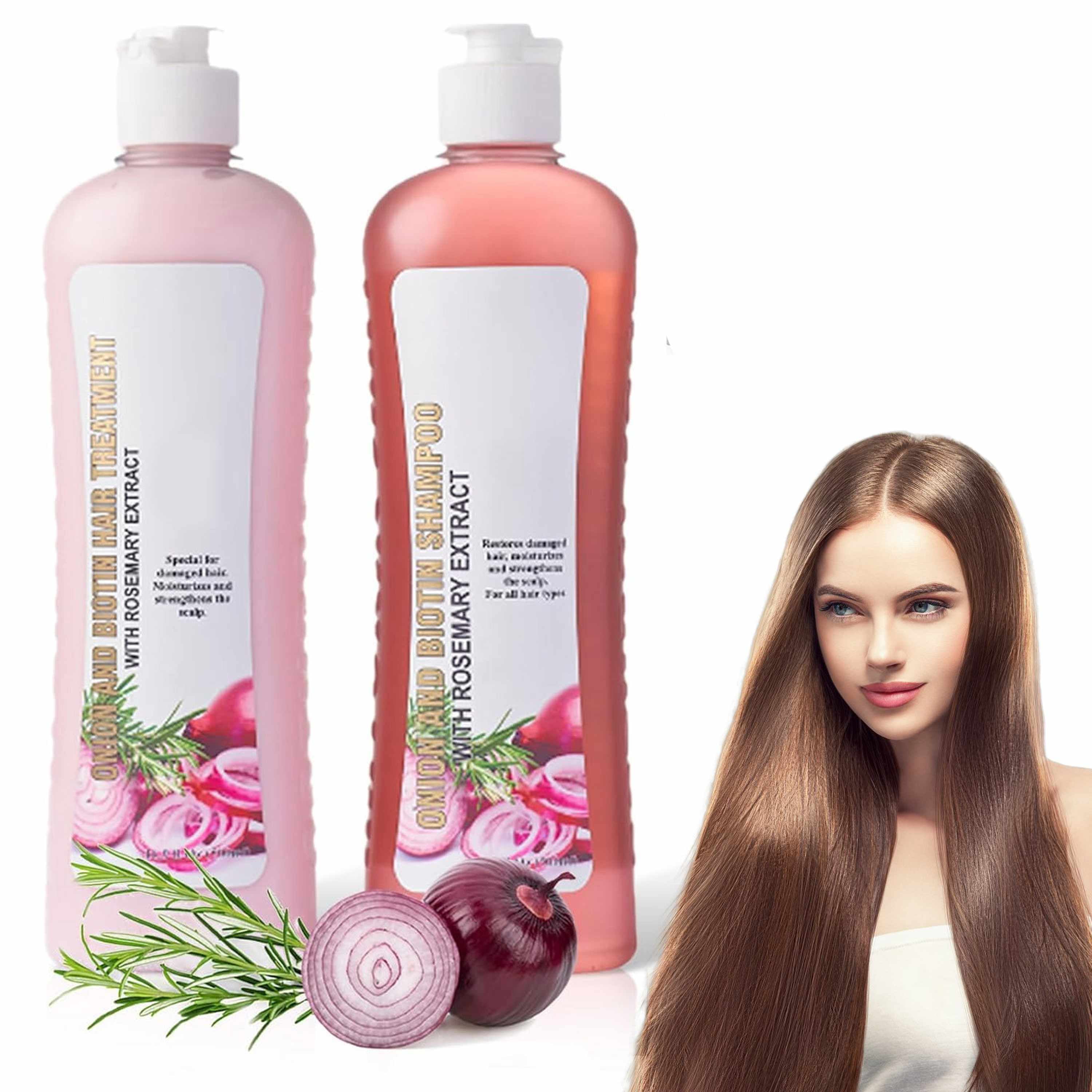 Onion, Biotin and Rosemary Shampoo and Biotin Hair Treatment,  Hair Loss and Thinning Hair(2PCS)