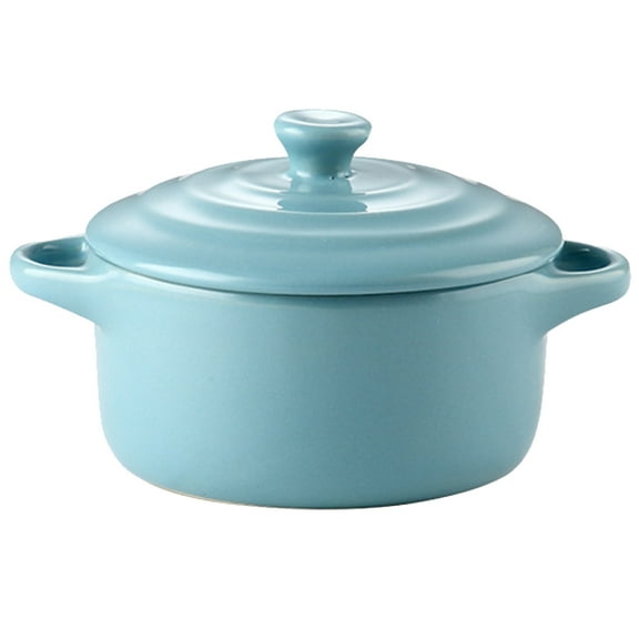 NIAIZEK Sky Ceramic Stew Bowl with Double Handles, Microwave and Oven , Kitchen Cookware, 1 Piece