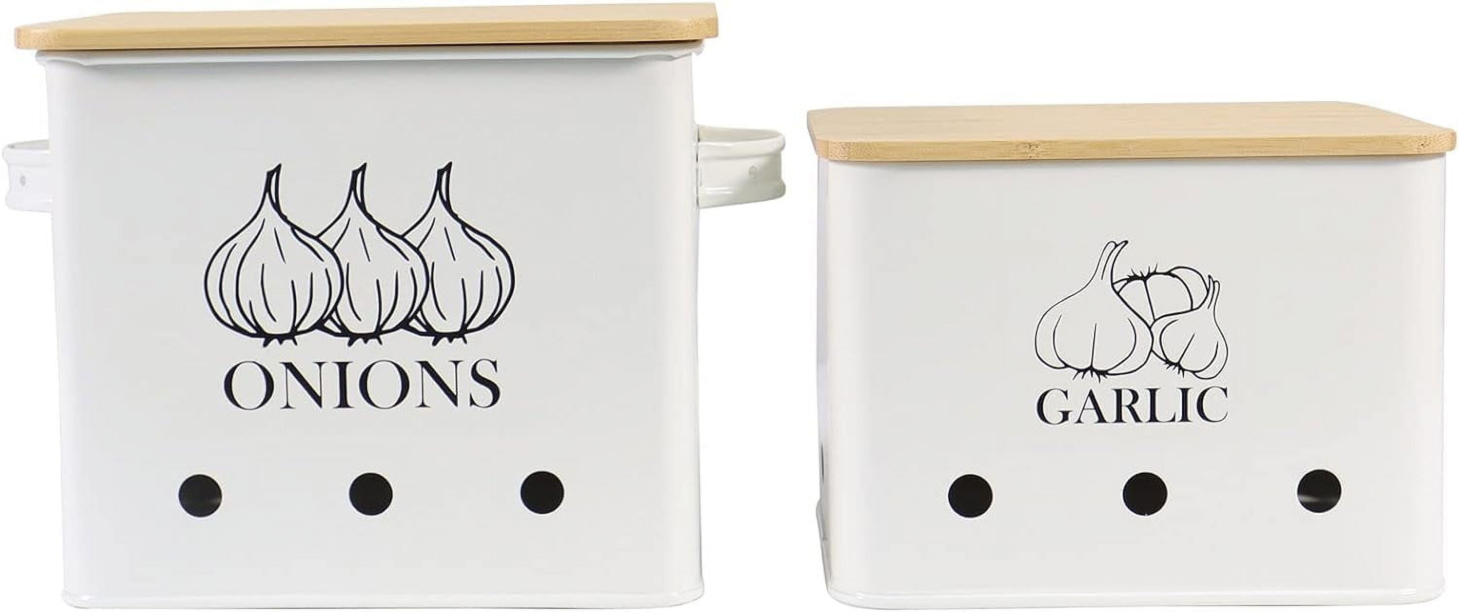 Onion Garlic Storage Bin, Food Container Set, Storage Canisters for