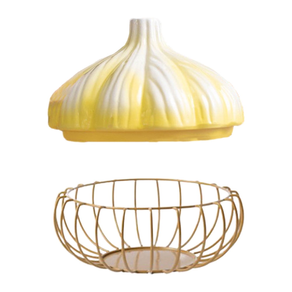 Onion Ginger Egg Basket Kitchen Garlic Container Wrought Iron Decorate