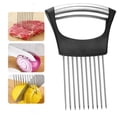 thumbnail image 1 of Onion Holder for Slicing, Stainless Steel Vegetable Slicing Guide with Handle for Onions, Potatoes, Tomatoes, Lemon & Meat Prep, 1 of 7