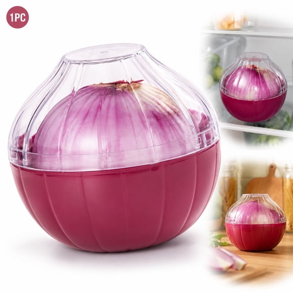 Onion Keeper Container, Reusable Onion Storage Bins with Lid, Airtight Fruit Vegetable Organizer for Potato Garlic Avocado, Plastic Fridge Pantry Organizers for Kitchen
