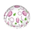 thumbnail image 1 of Onion Pattern leaf Shower Cap, Reusable Bath Hair Hat for all Hair Lengths Hair Cover with Elastic Band Double Waterproof Layers Bathing Hat, 1 of 5