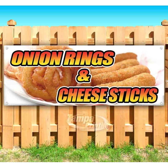 Onion Rings & Cheese Sticks 13 oz Vinyl Banner With Metal Grommets