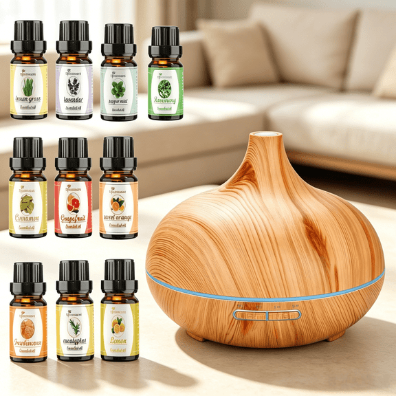 Onion-Shaped Mini Essential Oil Diffuser & Humidifier, Cool Mist Aroma Diffuser, Plug-in Low Voltage <36V, 550ML Large Capacity, 4 Timing Modes, 7 Color LED Lights, Waterless Auto Shut-off Protection