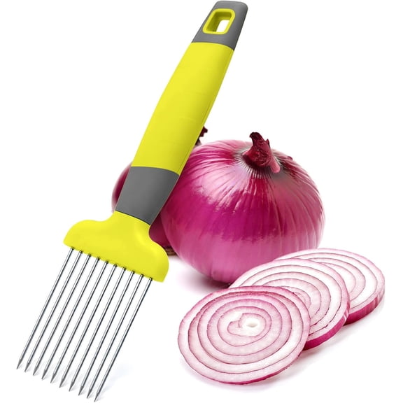 Onion Slicing Holder, Stainless Steel Long Handle, Needle Fork for Avocado Potato