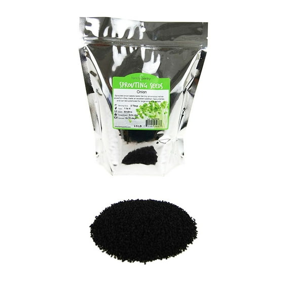 Onion Sprouting Seeds: 2 Lb - Chemical Free, Non-GMO Sprout Seed- Grow Onion Salad Sprouts, Garden Seed, Microgreens, More