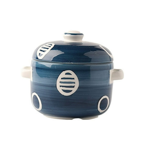 Onion soup bowl with handles and lid, ceramic soup pot Japanese with inner lid noodle ramen curry bowl for dessert noodle