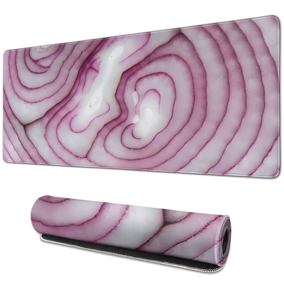 Onions Cut desk Mouse Padwaterproofnon Slip Line Series for Office Home Work Gaminggaming Mouse PadRubber Base Mousepad with Stitched Edges 31.5x11.8inches