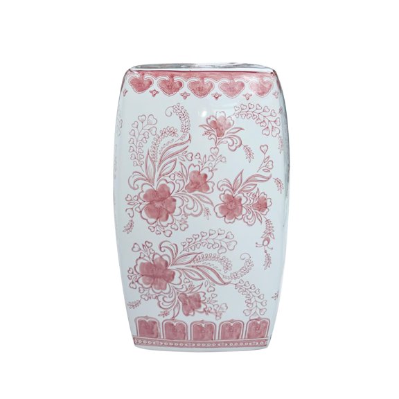 Onipig Ceramic Garden StoolBlush Pink Floral Chinoiserie Accent Table