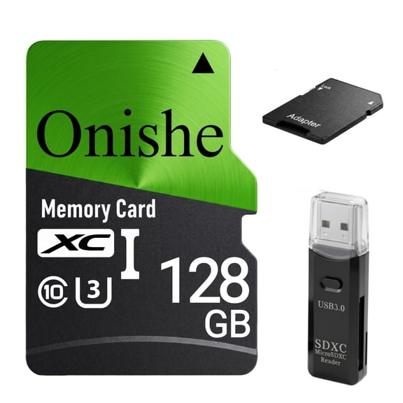 Onishe 128GB TF Card Class 10 Flash Memory Card U3 4K Expansion Micro SD Card High Speed for Camera/Gopro/Phone/Car Dashcam/Monitor/Drone/Computer/Tablet/PC