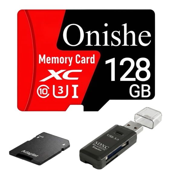 Onishe 128GB TF Card Class 10 Micro SD Card U3 4K Expansion Flash Memory Card High Speed for Camera/Gopro/Phone/Car Dashcam/Monitor/Drone/Computer/Tablet/PC