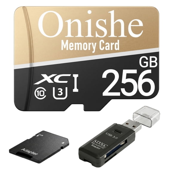 Onishe 256GB Micro SD Card U3 Flash Memory Card Class 10 4K Expansion TF Card High Speed for Camera/Gopro/Phone/Car Dashcam/Monitor/Drone/Computer/Tablet/PC