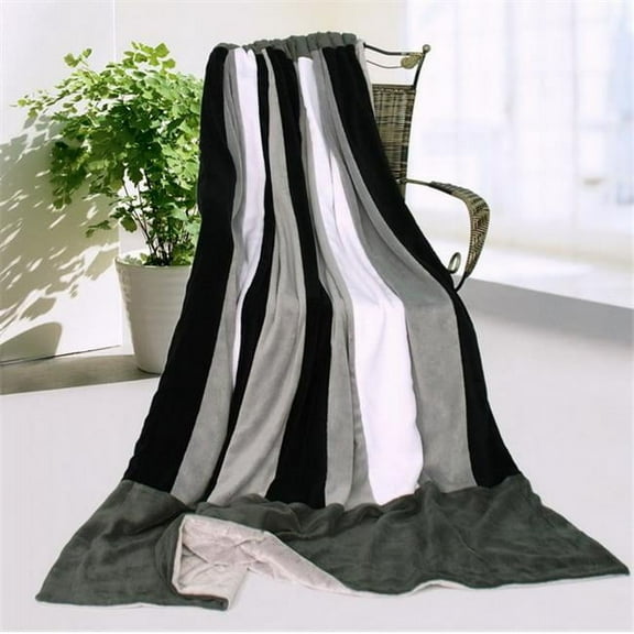 Onitiva - Dove Gray Soft Coral Fleece Patchwork Throw Blanket